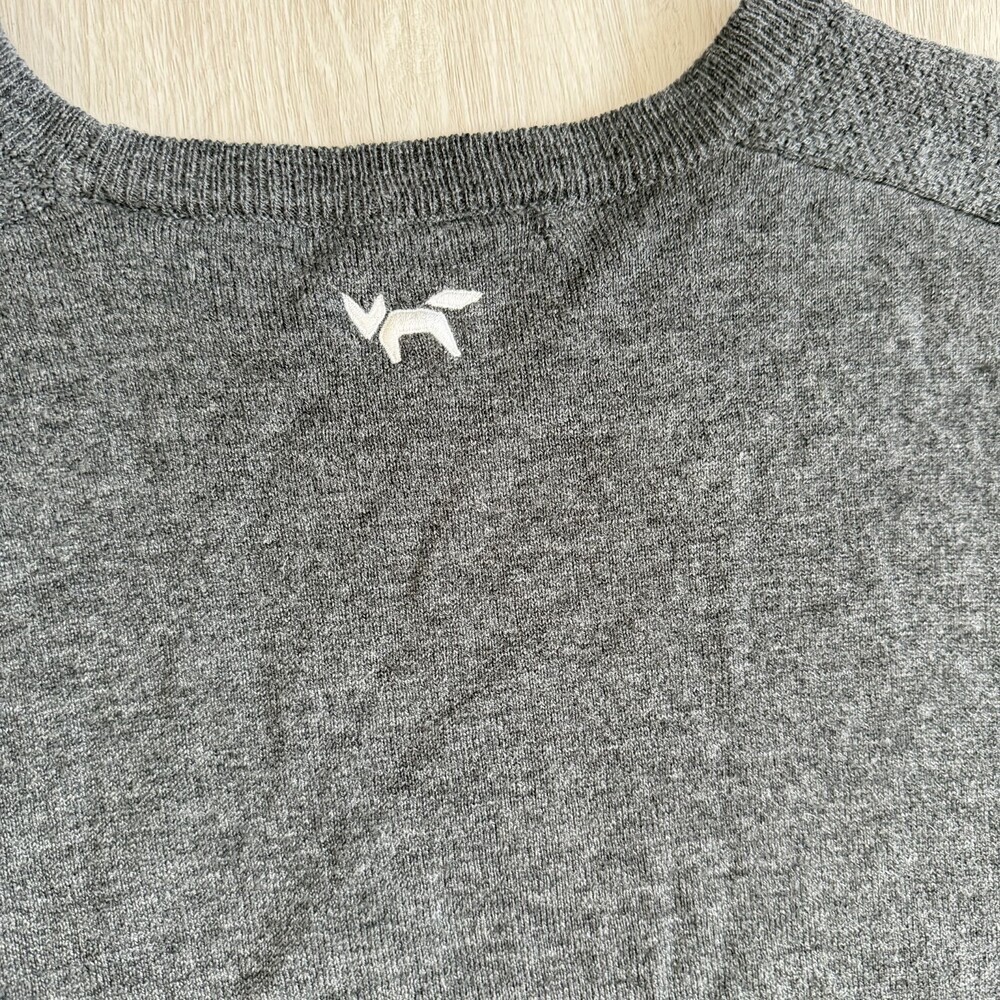 Wolsey Sweater 100% Merino Wool Men's Size L Charcoal Grey Fox Logo EUC - Picture 9 of 12